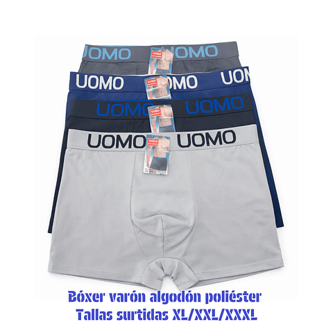 Bóxer varón algodón poliéster tallas y colores surtidas la docena 
