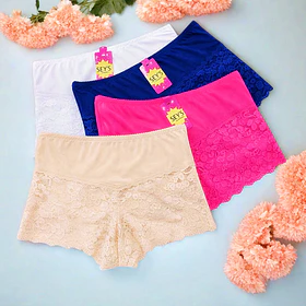 Pantaleta encaje para señora tallas XL/XXL/XXXL y colores surtidas la docena 
