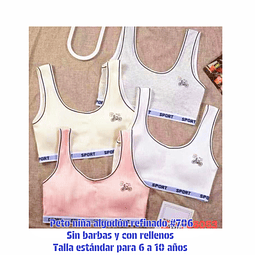 Peto de niña algodón talla estándar y colores surtidas la docena 