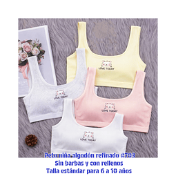 Peto de niña algodón talla estándar y colores surtidas la docena 