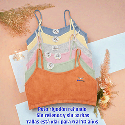 Peto de niña algodón talla estándar y colores surtidas la docena 