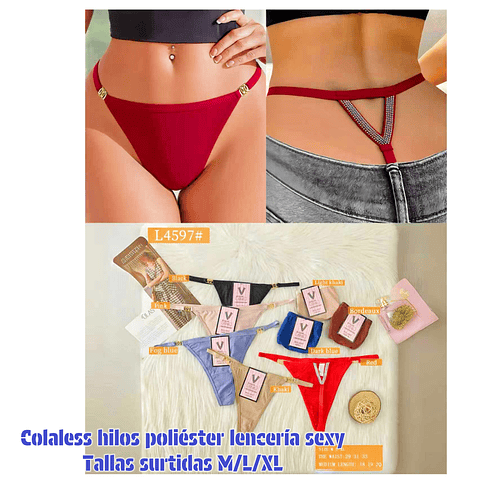 Colaless lenceria sexy tallas y colores surtidas la docena 