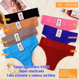 Tanga faja microfibra con excelente elasticidad talla estándar y colores surtidas la docena 