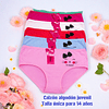 Calzón niña juvenil algodón talla única para 14 año y colores surtidas la docena 