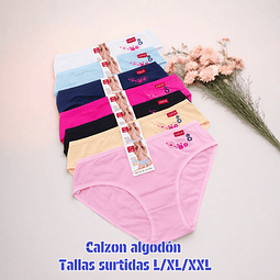Calzón Lola algodón tallas y colores surtidas la docena