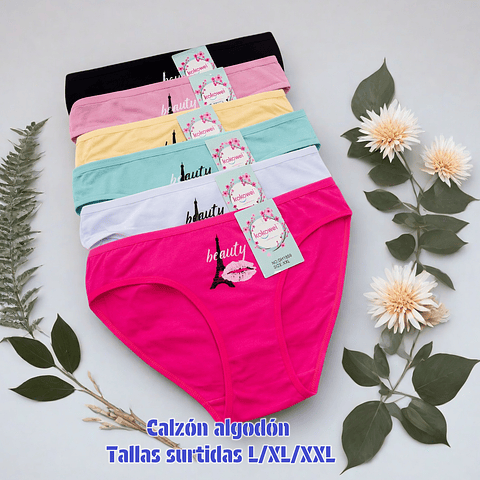 Calzón Lola algodón tallas y colores surtidas la docena