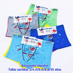 Boxer niño algodón tallas y colores surtidas la docena 