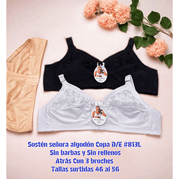 Sostén señora algodón Copa D/E tallas y surtidas la docena 
