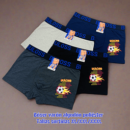 Bóxer varón algodón poliéster tallas y colores surtidas la docena 