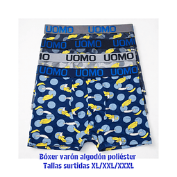 Bóxer varón algodón poliéster tallas y colores surtidas la docena 