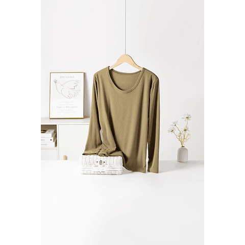 Camiseta SEYS Dama BAMBÚ CON POLAR 3503 Diseño Acanalado Ancho Tallas y colores surtidas la docena 