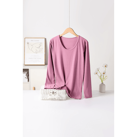 Camiseta SEYS Dama BAMBÚ CON POLAR 3503 Diseño Acanalado Ancho Tallas y colores surtidas la docena 