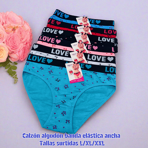 Calzón algodón elástica ancha tallas y colores surtidas la docena 