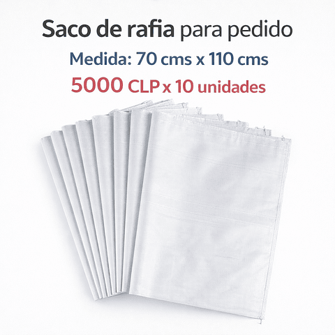 Saco de rafia medidas 70 x 110 cms por 10 unidas 