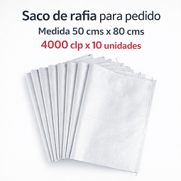 Saco de rafia medidas 50 x 80 cms por 10 unidas 