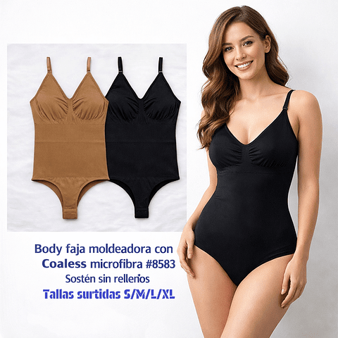 Body faja moldeadora con Colaless microfibra tallas surtidas la docena 