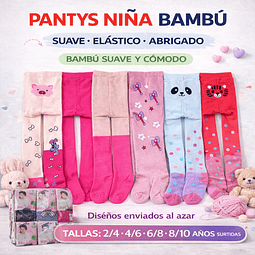 Pantys Nina Bambú tallas y colores surtidas la docena