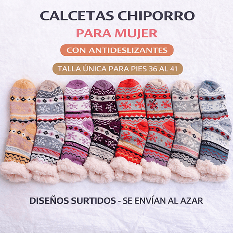 Calcetas Chiporro dama con antideslizantes talla única 36/41 la docena 