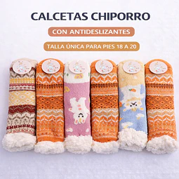 Calcetas Chiporro unisex con antideslizantes talla única 18/20 la docena 