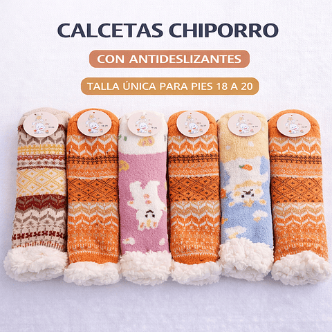 Calcetas Chiporro unisex con antideslizantes talla única 18/20 la docena 