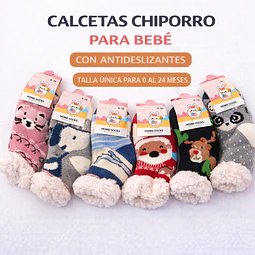 Calcetas Chiporro bebé con antideslizantes talla única 0 al 24 meses la docena 