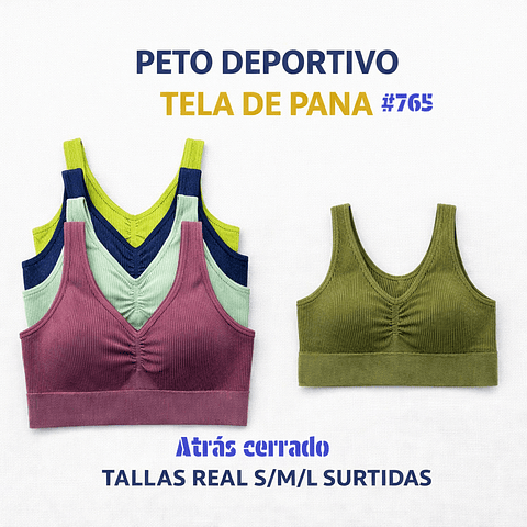 Peto deportivo señora Microfibra tallas y colores surtidas la docena 