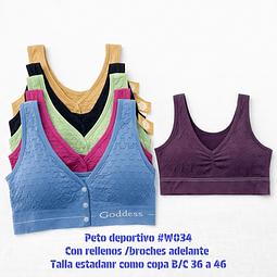 Peto deportivo señora Microfibra tallas y colores surtidas la docena 
