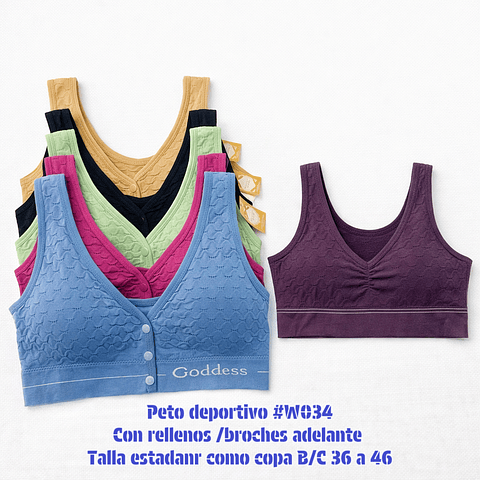 Peto deportivo señora Microfibra tallas y colores surtidas la docena 