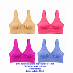 Peto deportivo señora Microfibra tallas y colores surtidas la docena 