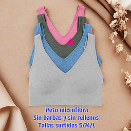 Peto deportivo señora Microfibra tallas y colores surtidas la docena 