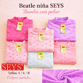 Beatles SEYS niña 3563 bambú con polar tallas y colores surtidas la docena 