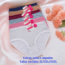 Calzón señora algodón tallas y colores surtidas la docena