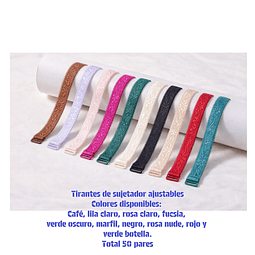 Sostén tirantes colores surtidas por 50 pares 