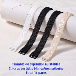 Sostén tirantes colores surtidas por 15 pares 