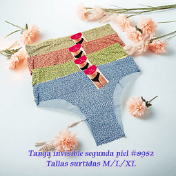 Tanga invisible segunda pie tallas y colores surtidas la docena 