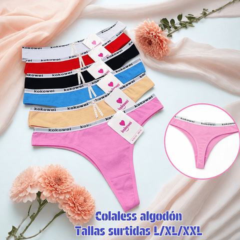 Colaless algodón tallas y colores surtidas la docena 