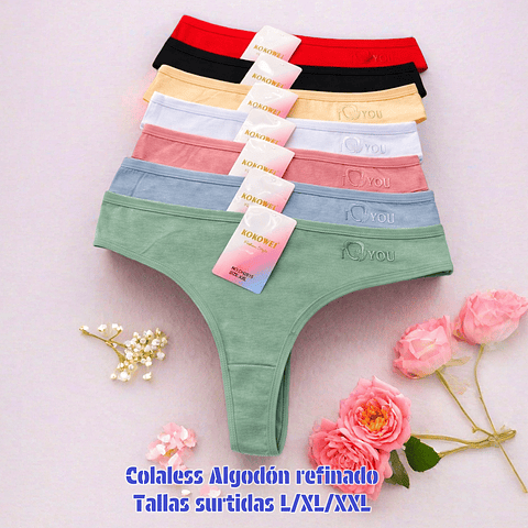 Colaless algodón refinado tallas y colores surtidas la docena 