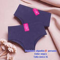 Pantaleta algodón💯 peruano color negra talla única XL la docena 