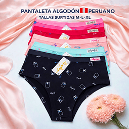 Pantaleta algodón💯 peruano tallas y colores surtidas la docena 