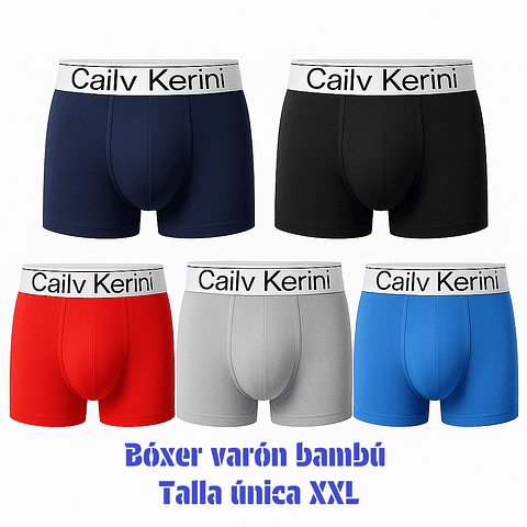 Bóxer varón bambú talla única XXL y colores surtidas la docena 