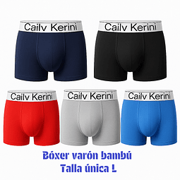 Bóxer varón bambú talla única L y colores surtidas la docena 