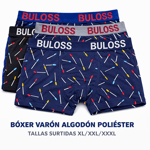 Bóxer varón algodón poliéster tallas y colores surtidas la docena 