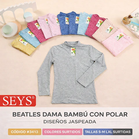 Beatles SEYS mujer 3413 bambú con polar tallas y colores surtidas la docena 