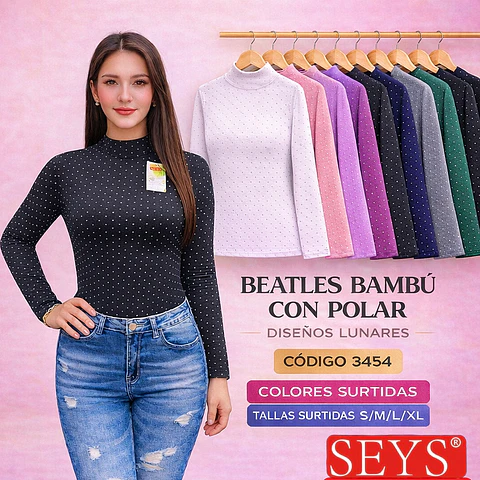 Beatles SEYS Dama 3454 bambú con polar LUNARES tallas y colores surtidas la docena 