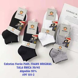 Calcetas Varón PAUL FRANK ORIGINAL algodón 95% # Pf101-2 talla única 39/45 la docena 