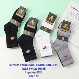 Calcetas Varón PAUL FRANK ORIGINAL algodón 95% # Pf122 talla única 39/45 la docena 