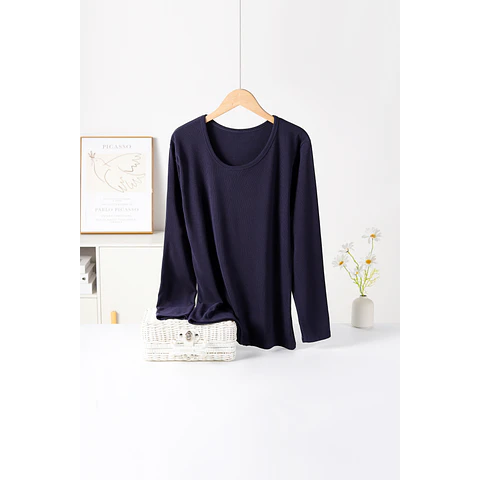 CAMISETA SEYS DAMA BAMBÚ CON POLAR 3403 DISEÑOS ACANALADO FINO TALLA UNICA S Y COLORES SURTIDOS LA DOCENA 