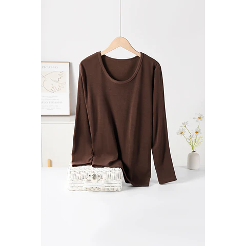 CAMISETA SEYS DAMA BAMBÚ CON POLAR 3403 DISEÑOS ACANALADO FINO TALLA UNICA S Y COLORES SURTIDOS LA DOCENA 