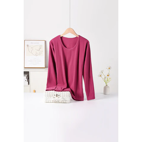 CAMISETA SEYS DAMA BAMBÚ CON POLAR 3403 DISEÑOS ACANALADO FINO TALLA UNICA M Y COLORES SURTIDOS LA DOCENA 