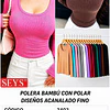 CAMISETA SEYS DAMA BAMBÚ CON POLAR 3403 DISEÑOS ACANALADO FINO TALLA UNICA M Y COLORES SURTIDOS LA DOCENA 